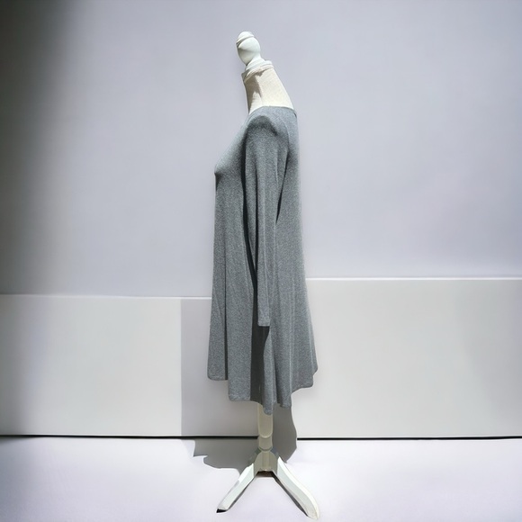🌻Eileen Fisher Petite Gray Long Sleeve Organic Viscose Minimalist Dress Size MP - Picture 4 of 6